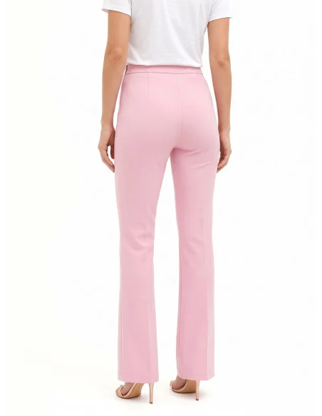 Flared Trousers in Technical Fabric with Side Zip Rinascimento