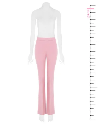 Pantalon évasé en tissu technique avec fermeture éclair latérale Rinascimento