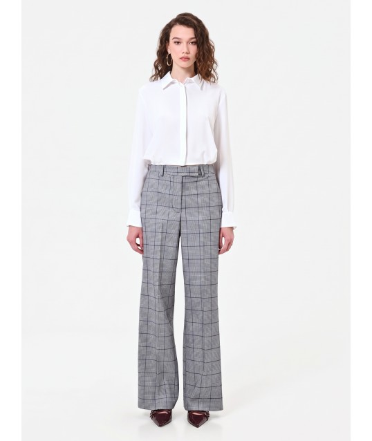 Rinascimento Flowing Crop Shirt in Matt Satin with Concealed Buttons