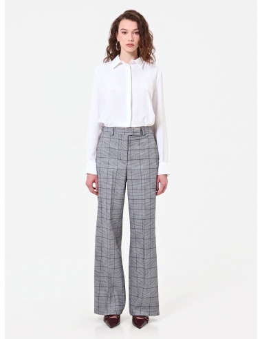 Camicia Crop Fluida In Raso Opaco Con Bottoni A Scomparsa Rinascimento
