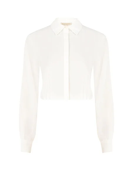 Blouse courte fluide en satin mat avec boutons dissimulés Rinascimento