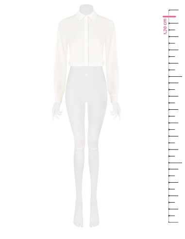 Camicia Crop Fluida In Raso Opaco Con Bottoni A Scomparsa Rinascimento