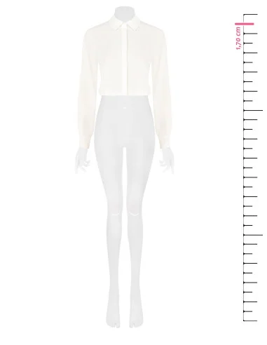 Fluid cropped blouse in matte satin with concealed buttons Rinascimento