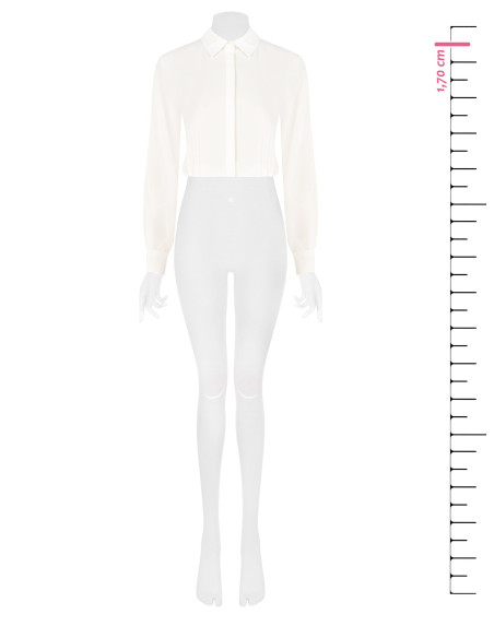 Camicia Crop Fluida In Raso Opaco Con Bottoni A Scomparsa Rinascimento