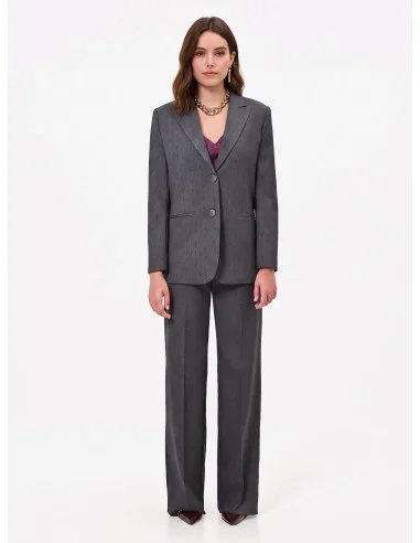 Polyviscose Blazer Jacket with Rhinestones Rinascimento