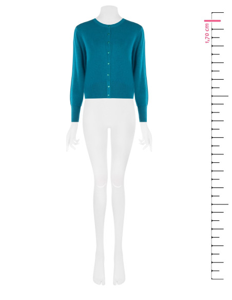 Rinascimento Round-Neck Cardigan with Tone-on-Tone Buttons - Vestit...