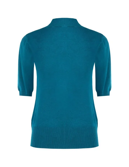 Pull à col montant avec bande et logo RR brodé Rinascimento