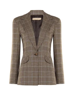 Veste blazer cintrée à carreaux en polyviscose Rinascimento