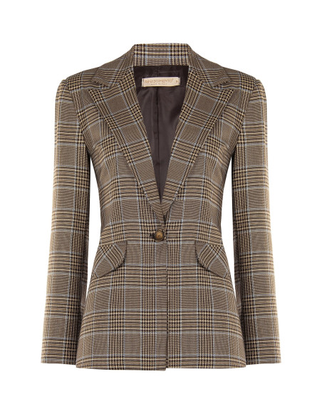 Veste blazer cintrée à carreaux en polyviscose « Rinascimento » - V...