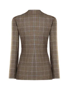 Fitted Checked Blazer Jacket In Polyviscose Rinascimento 2