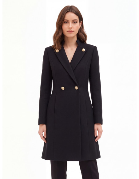 Cappotto Lungo Smanicato In Misto Lana Rinascimento