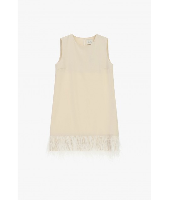 Robe courte sans manches avec détail en plumes « Dixie »