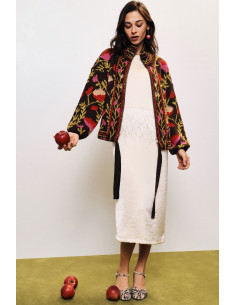 Robe sans manches avec détails en plumes et coupe droite Dixie