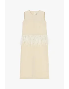 Robe sans manches avec détails en plumes et coupe droite Dixie 2