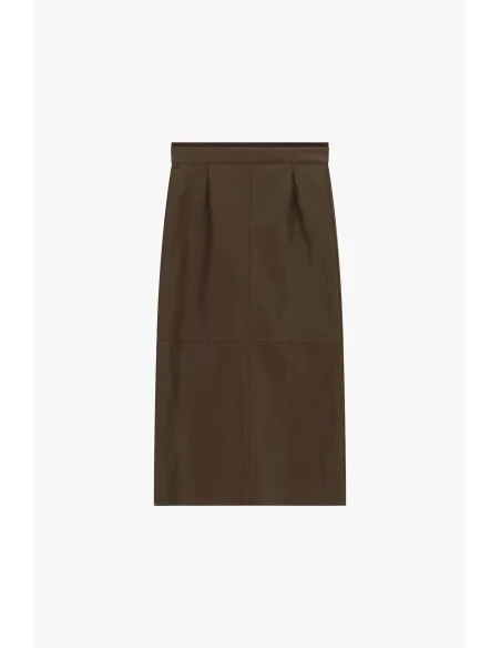 Dixie Mid-Length Sheath Skirt with Exposed Stitching