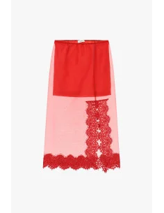 Gonna Midi Con Inserto In Pizzo E Dettagli Trasparenti Dixie 2
