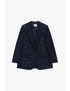 Blazer à rayures avec applications bijoux et poches Dixie
