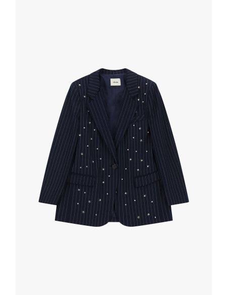 Blazer A Righe Con Applicazioni Gioiello E Tasche Dixie
