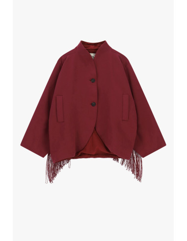 Dixie Short Quilted Jacket with Fringing and Buttons