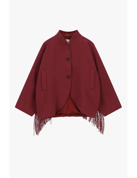 Dixie Short Quilted Jacket with Fringing and Buttons