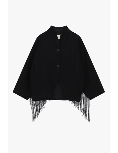 Veste courte matelassée à franges et boutons « Dixie »