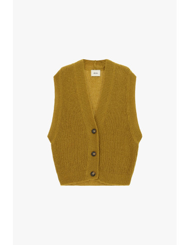 Gilet A Costine Con Scollo A V E Bottoni Dixie