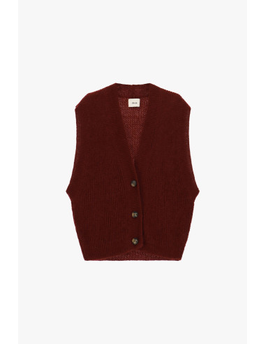 Gilet A Costine Con Scollo A V E Bottoni Dixie
