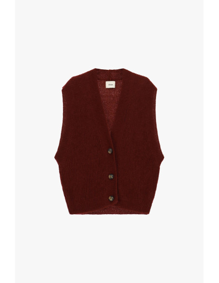 Gilet A Costine Con Scollo A V E Bottoni Dixie