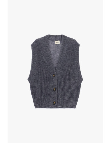 Gilet A Costine Con Scollo A V E Bottoni Dixie