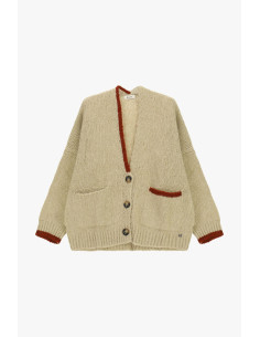 Cardigan oversize avec bordures contrastées et poches Dixie