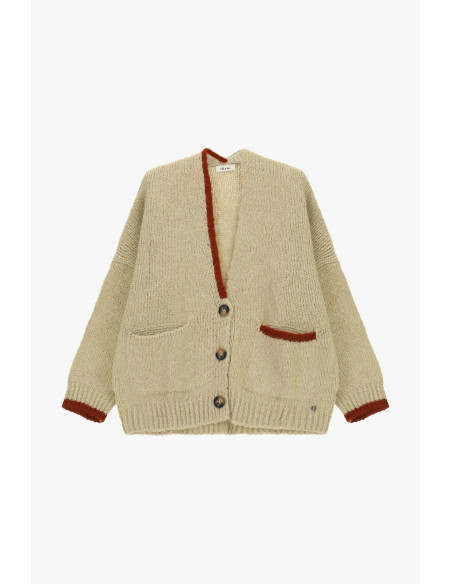 Cardigan oversize avec bordures contrastées et poches Dixie