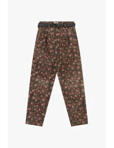 Floral-Print Chino-Fit Trousers with Dixie Belt