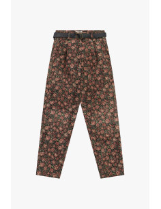 Pantaloni Chino-Fit Fantasia Floreale Con Cintura Dixie