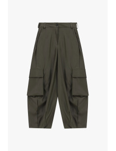 Pantaloni In Effetto Pelle Con Tasche Cargo Ampie Dixie