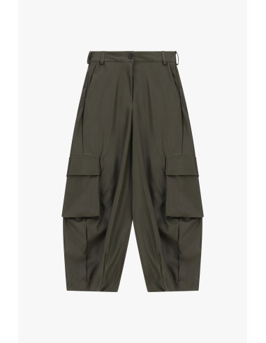 Pantaloni In Effetto Pelle Con Tasche Cargo Ampie Dixie