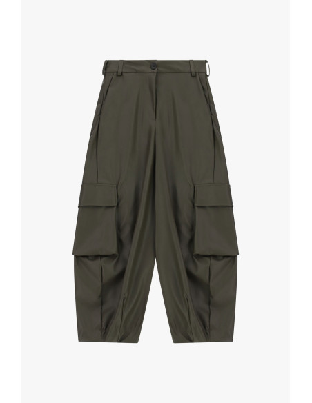Pantaloni In Effetto Pelle Con Tasche Cargo Ampie Dixie