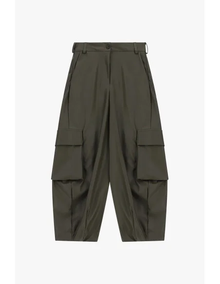 Pantaloni In Effetto Pelle Con Tasche Cargo Ampie Dixie