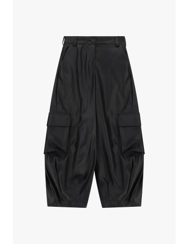Dixie Leather-Effect Trousers with Large Cargo Pockets