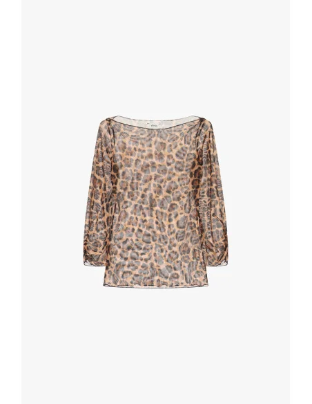 Top Trasparente Fantasia Animalier Manica Lunga Dixie