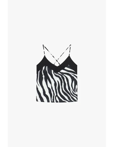 Dixie Top with Thin Crossed Straps and a Zebra Print