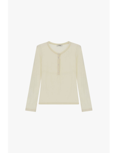 Dixie Long-Sleeved Round-Neck Button-Up Jumper