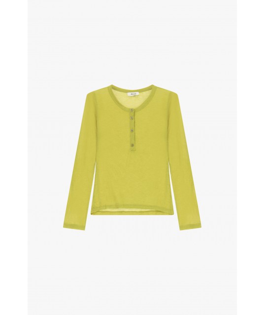 Dixie Long-Sleeved Round-Neck Button-Up Jumper