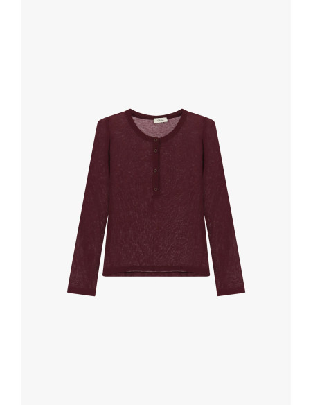 Dixie Long-Sleeved Round-Neck Button-Up Jumper