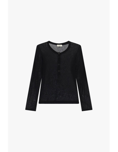 Dixie Long-Sleeved Round-Neck Button-Up Jumper