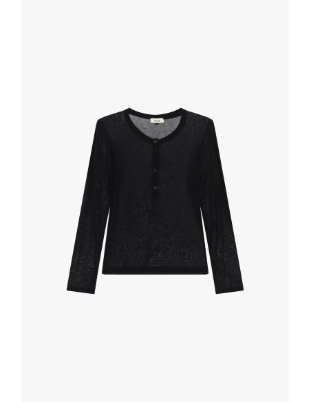 Dixie Long-Sleeved Round-Neck Button-Up Jumper