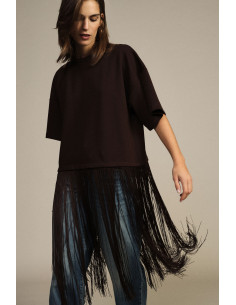 T-Shirt A Maniche Corte Con Frange Lunghe Dixie