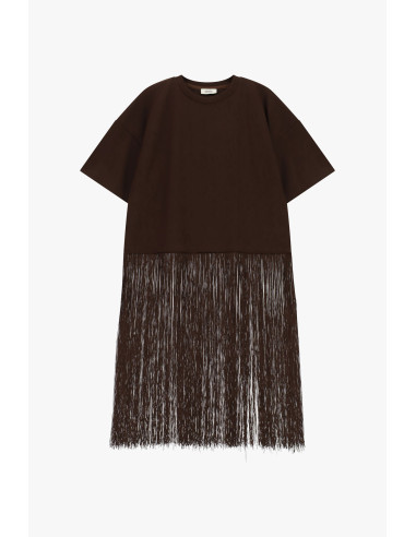 T-Shirt A Maniche Corte Con Frange Lunghe Dixie