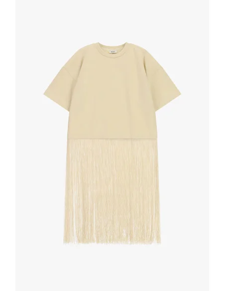 Short-Sleeve T-Shirt with Long Fringes Dixie