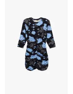 Short Floral Print Dress with Ruching Dixie 2