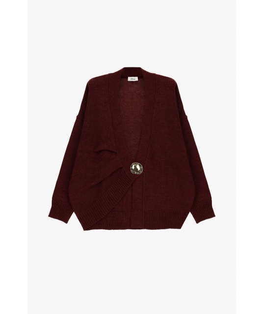 Cardigan Con Maxi Bottone E Spalle Scese Dixie